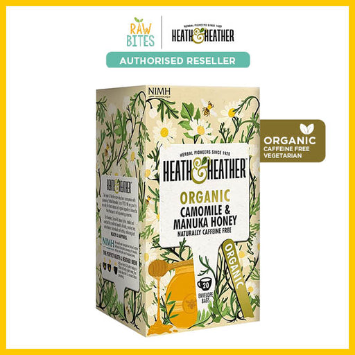 Heath & Heather Organic Camomile & Manuka Tea 20 bags (Caffeine Free, Gluten Free, Vegetarian)