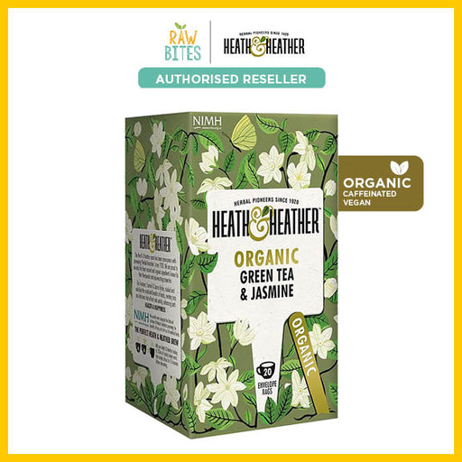 Heath & heather organic Green Tea & Jasmine 20bags (Caffeinated, Gluten Free, Vegan)
