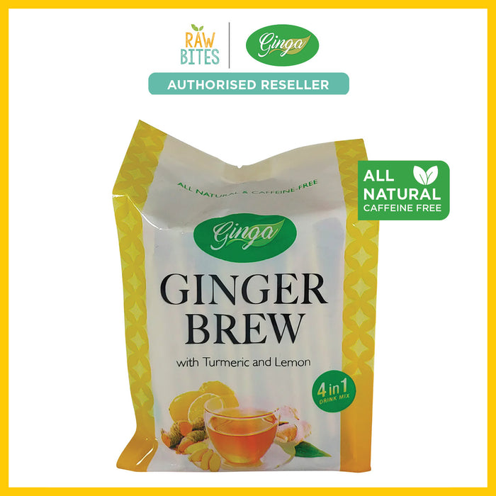 Ginga Ginger Brew Salabat with Turmeric & Lemon 120g [12 x 10g] (All Natural, Caffeine Free)