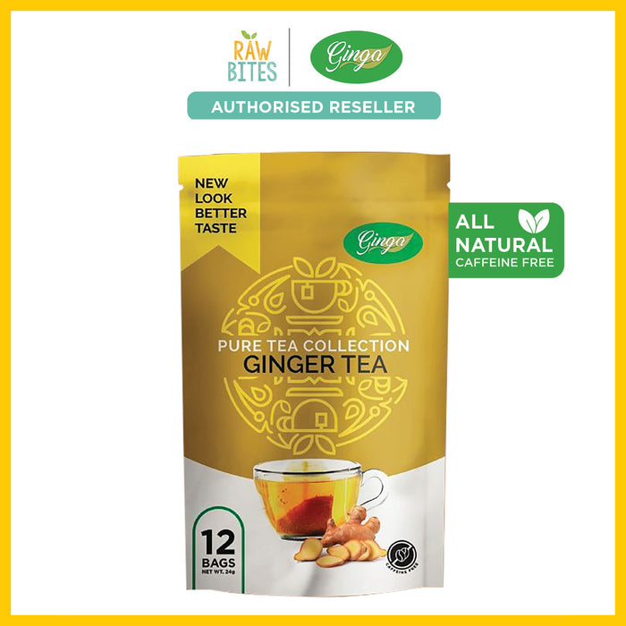 Ginga Ginger Pure Tea 24g [12 x 2g] (All Natural, Caffeine Free)