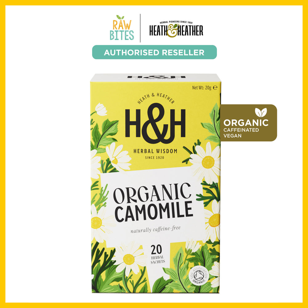 Heath & Heather Organic Chamomile Tea 20g/20bags (Caffeine Free, Gluten Free, Vegan)
