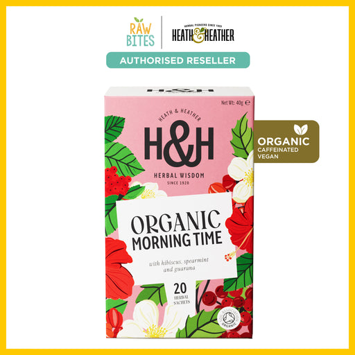 Heath & Heather Organic Morning Time Tea 20 bags (Caffeinated, Gluten Free, Vegan)