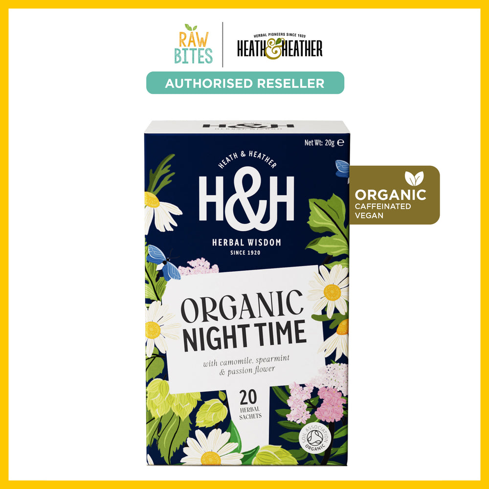 Heath & Heather Organic Soft and Sleepy Night Time Tea 20 bags (Caffeine Free, Gluten Free, Vegan)