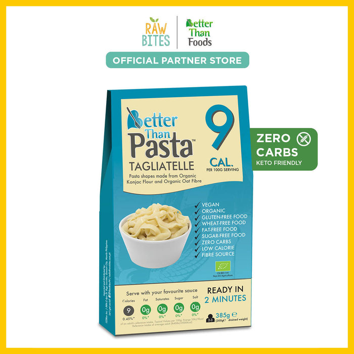 Better Than Organic Konjac Pasta Tagliatelle 385g (Keto Friendly, Low Calorie, Zero Carbs)