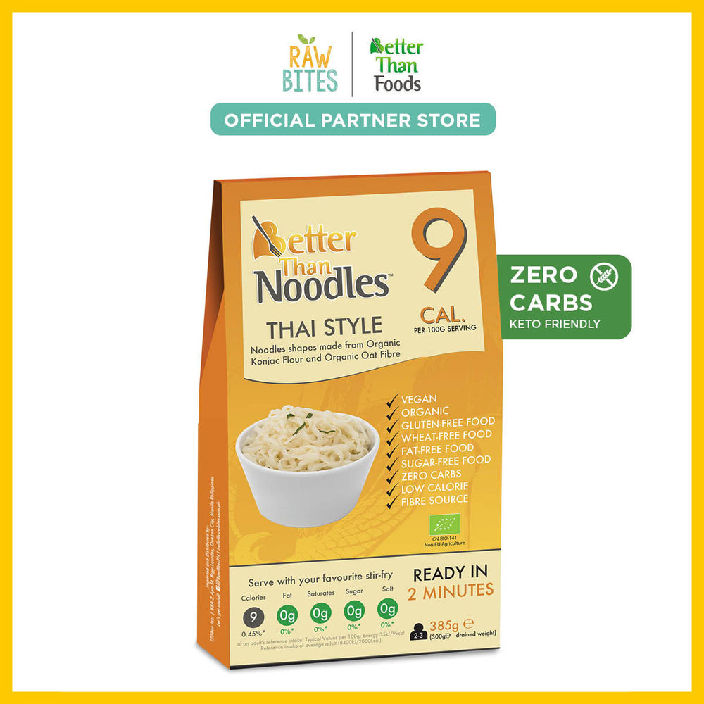 Better Than Organic Konjac Noodle Thai Style 385g (Keto Friendly, Low Calorie, Zero Carbs)