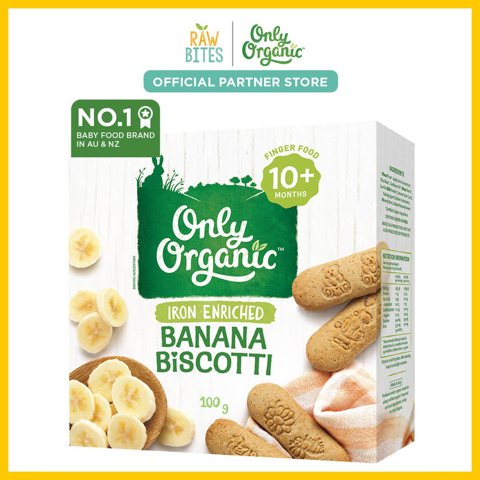 Only Organic Banana Biscotti (10+ mos) 100g
