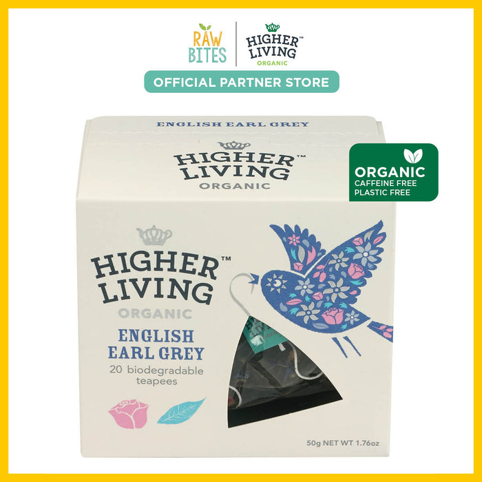 Higher Living Organic English Earl Grey Tea 50g/20 tea temples (Caffeinated)