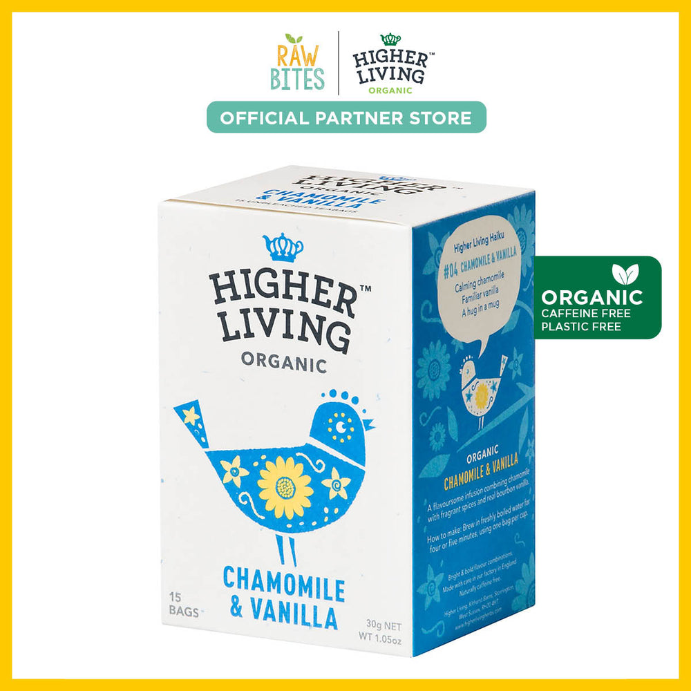 Higher Living Organic Chamomile & Vanilla Tea 30g/15g (Caffeine Free)