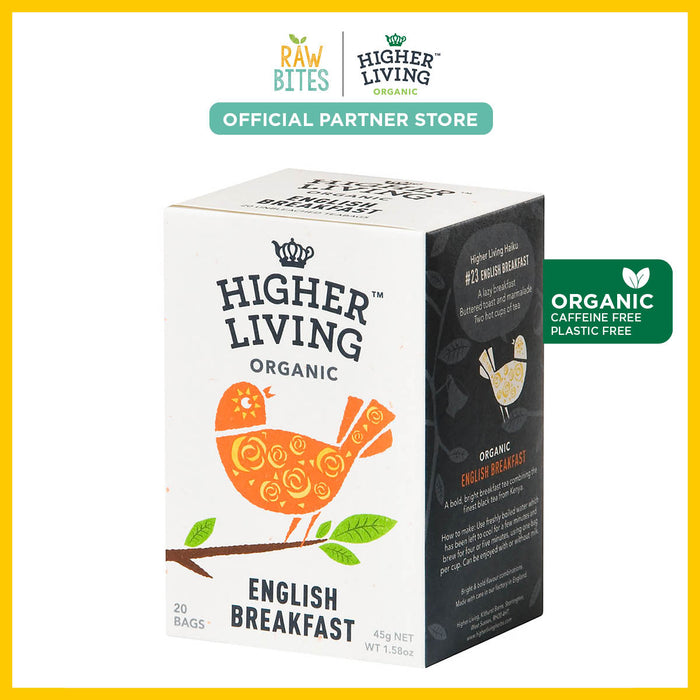 Higher Living Organic English Breakfast Tea 45g/20g bags (Caffeinated)
