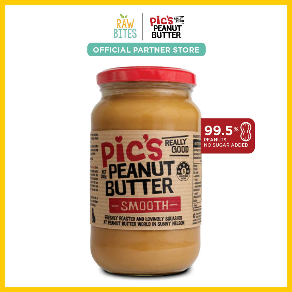 Pic's Smooth Peanut Butter 380g (99.5% Peanuts, No Added Sugar, Vegan)