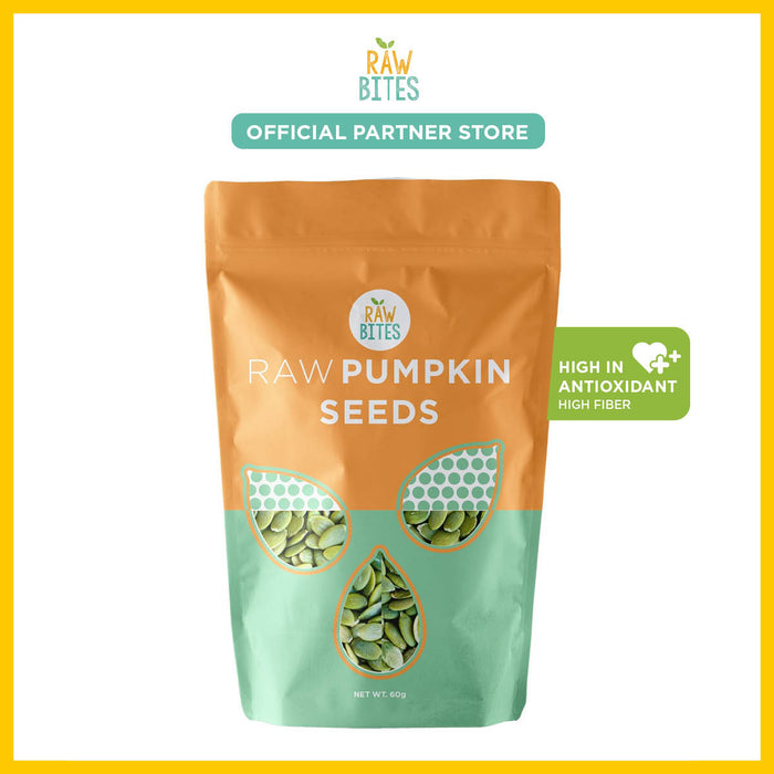 Raw Bites Pumpkin Seeds 60g (High in Antioxidants, High Fiber)