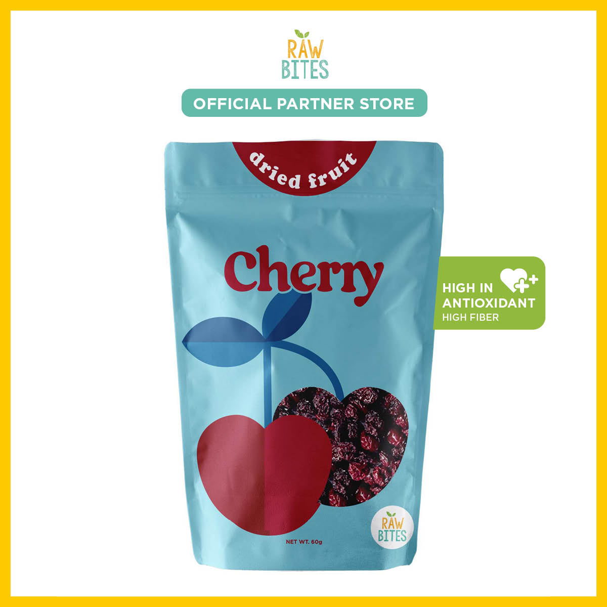 Raw Bites Dried Cherries 60g (High Fiber, Rich in Antioxidants)