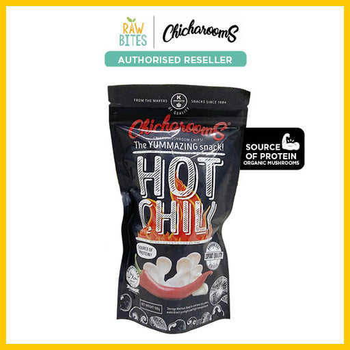 Chicharooms Hot Chili Crispy Mushroom Chips 100g (Halal, Source of Protein)