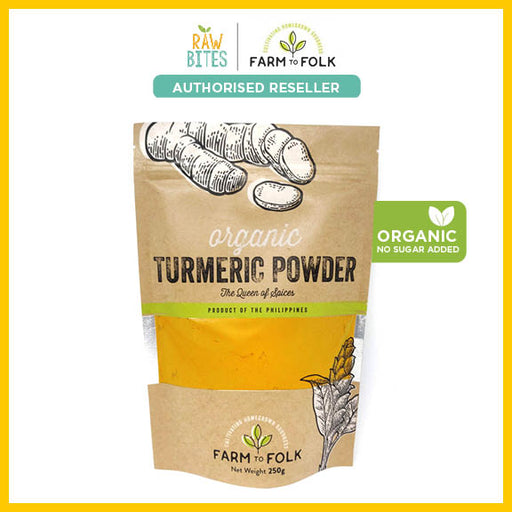 Farm to Folk Organic Turmeric Powder 250g (Gluten Free, Diabetic Friendly, Vegan)