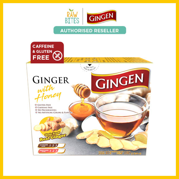 GINGEN Ginger with Honey Instant Drink [10 x 5g box] (Caffeine Free, No Preservatives)