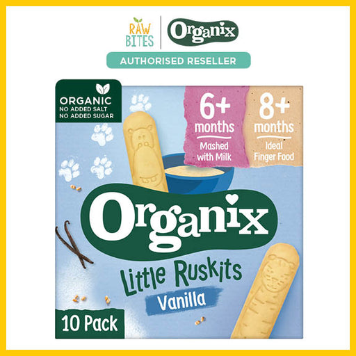 Organix Little Ruskits Vanilla Biscuits 10 x 6g [6-8 mos+] (Organic, No Added Sugar)