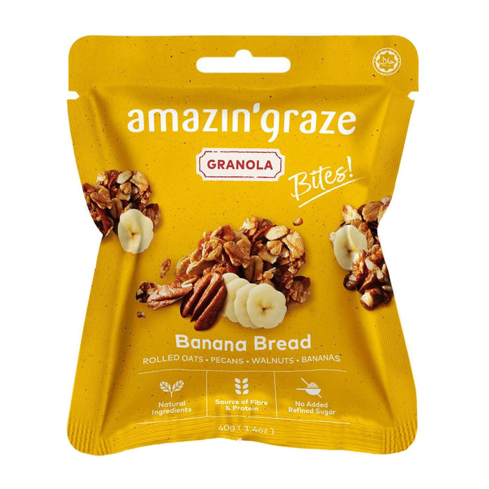 Amazin' Graze Granola Bites Bundle [4 x 40g] (No Refined Sugar, Source of Protein)