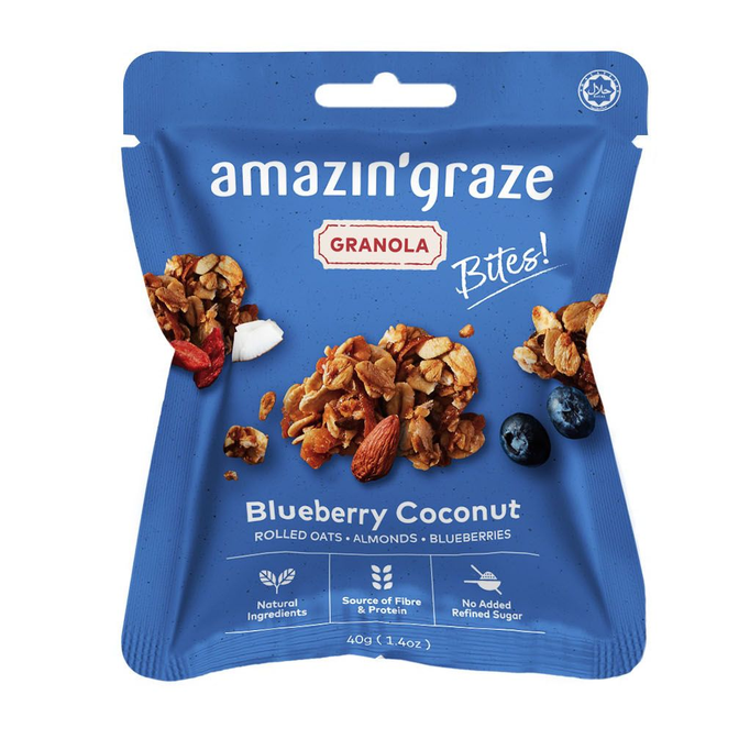 Amazin' Graze Granola Bites Bundle [4 x 40g] (No Refined Sugar, Source of Protein)