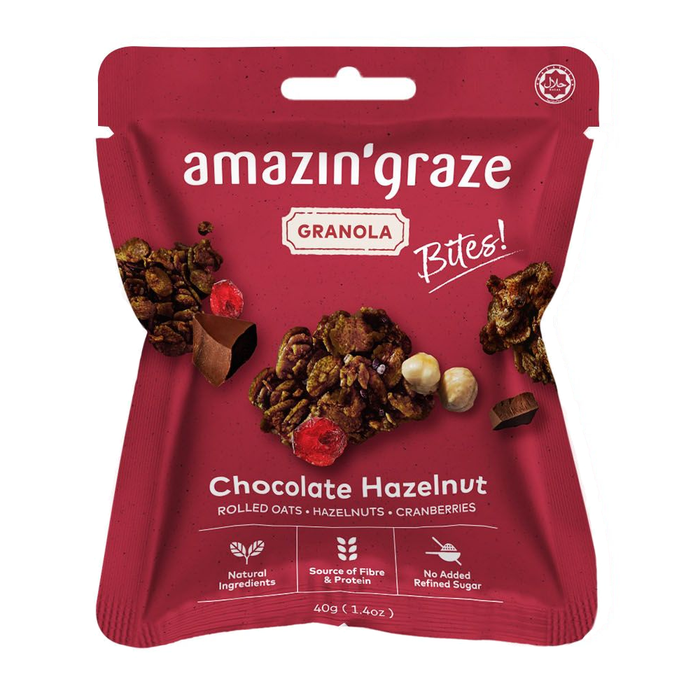 Amazin' Graze Granola Bites Bundle [4 x 40g] (No Refined Sugar, Source of Protein)