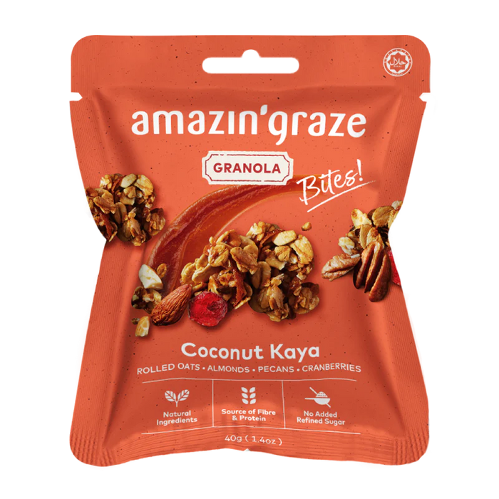 Amazin' Graze Granola Bites Bundle [4 x 40g] (No Refined Sugar, Source of Protein)