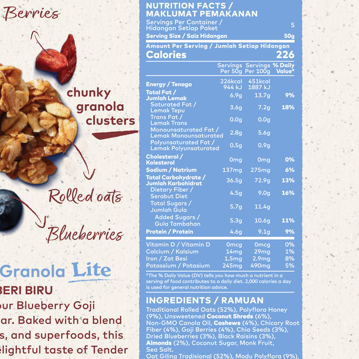 Amazin' Graze Blueberry Goji Coconut Lite 250g