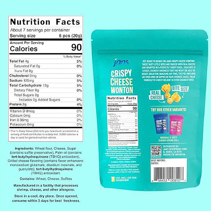 Jans Crispy Cheese Wonton 150g (Made with Real Cheese)