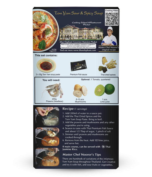 Blue Elephant Thai Cooking Set Tom Yam Sour & Spicy Soup 90g