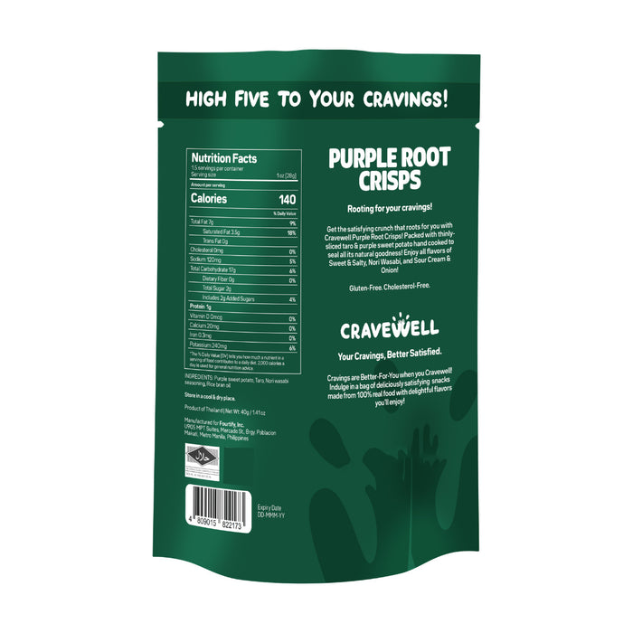 Cravewell Purple Root Crisps Nori Wasabi 40g