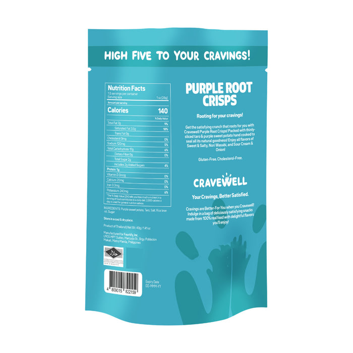 Cravewell Purple Root Crisps Sweet & Salty 40g