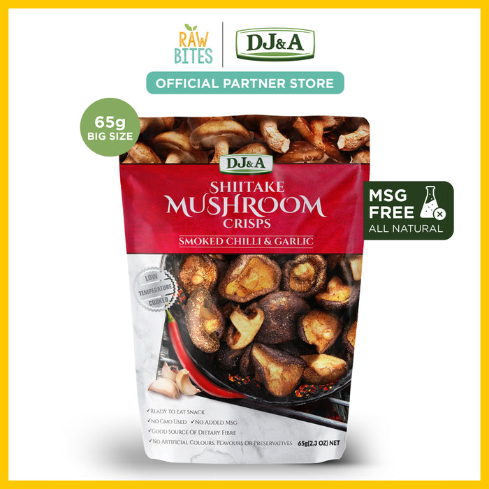 DJ&A Shiitake Mushroom Crisps Smoked Chilli & Garlic 65g