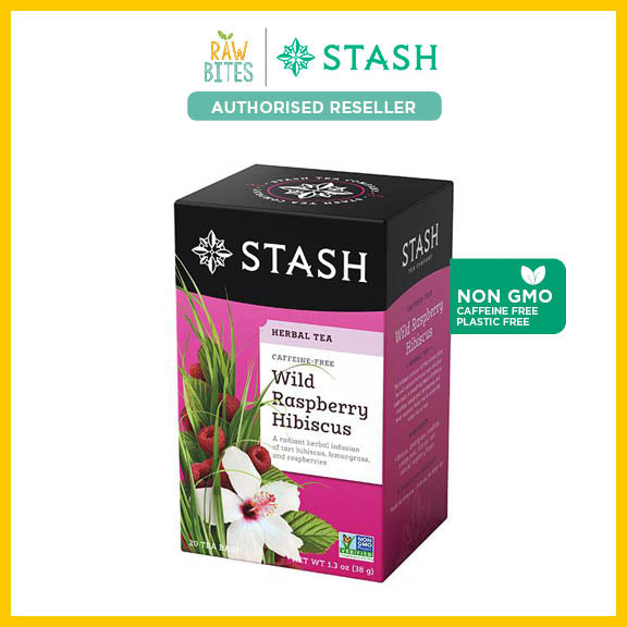 Stash Raspberry Tea Stash Wild Raspberry Hibiscus Herbal Tea 38g/20 bags (Caffeine Free, S ...