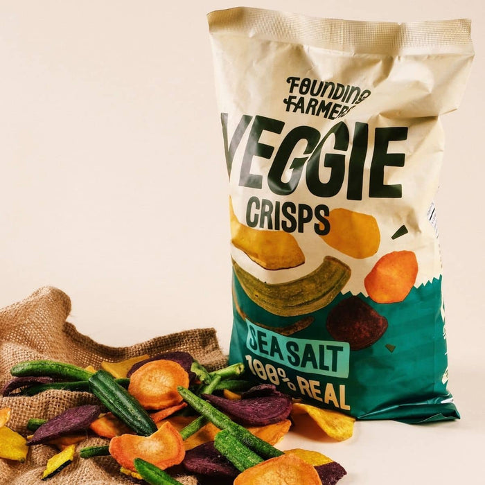 Founding Farmers Mixed Veggie Crisps in Sea Salt 120g (100% Real Vegetables, Gluten Free, Vegan)
