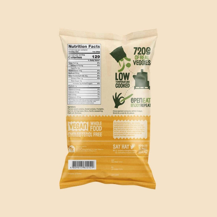 Founding Farmers Mixed Veggie Crisps in Garlic 120g (100% Real Vegetables, Gluten Free, Vegan)