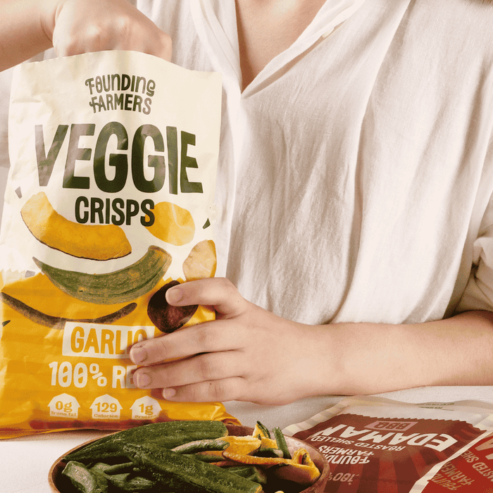 Founding Farmers Mixed Veggie Crisps in Garlic 120g (100% Real Vegetables, Gluten Free, Vegan)