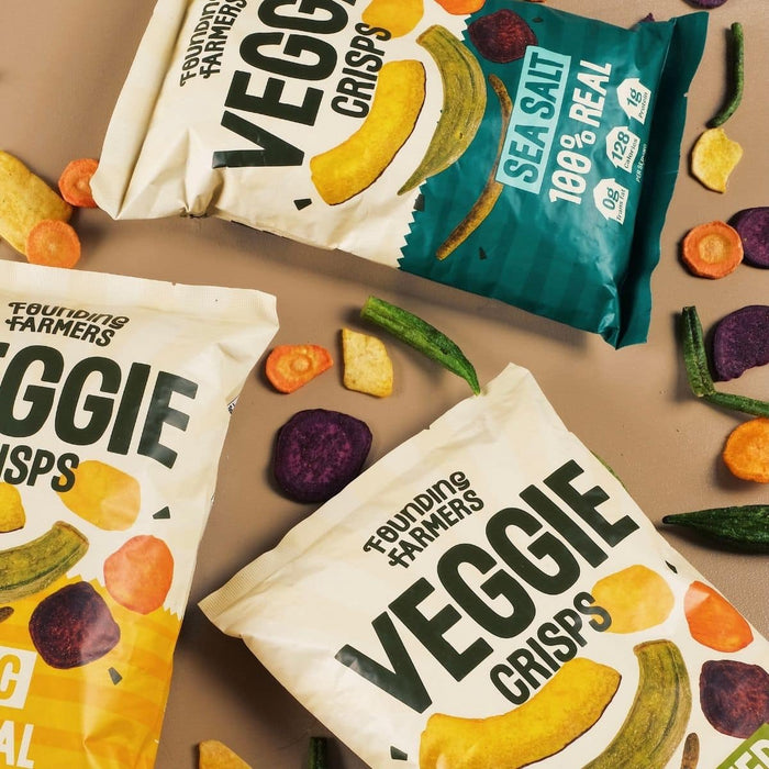 Founding Farmers Mixed Veggie Crisps in Garlic 120g (100% Real Vegetables, Gluten Free, Vegan)