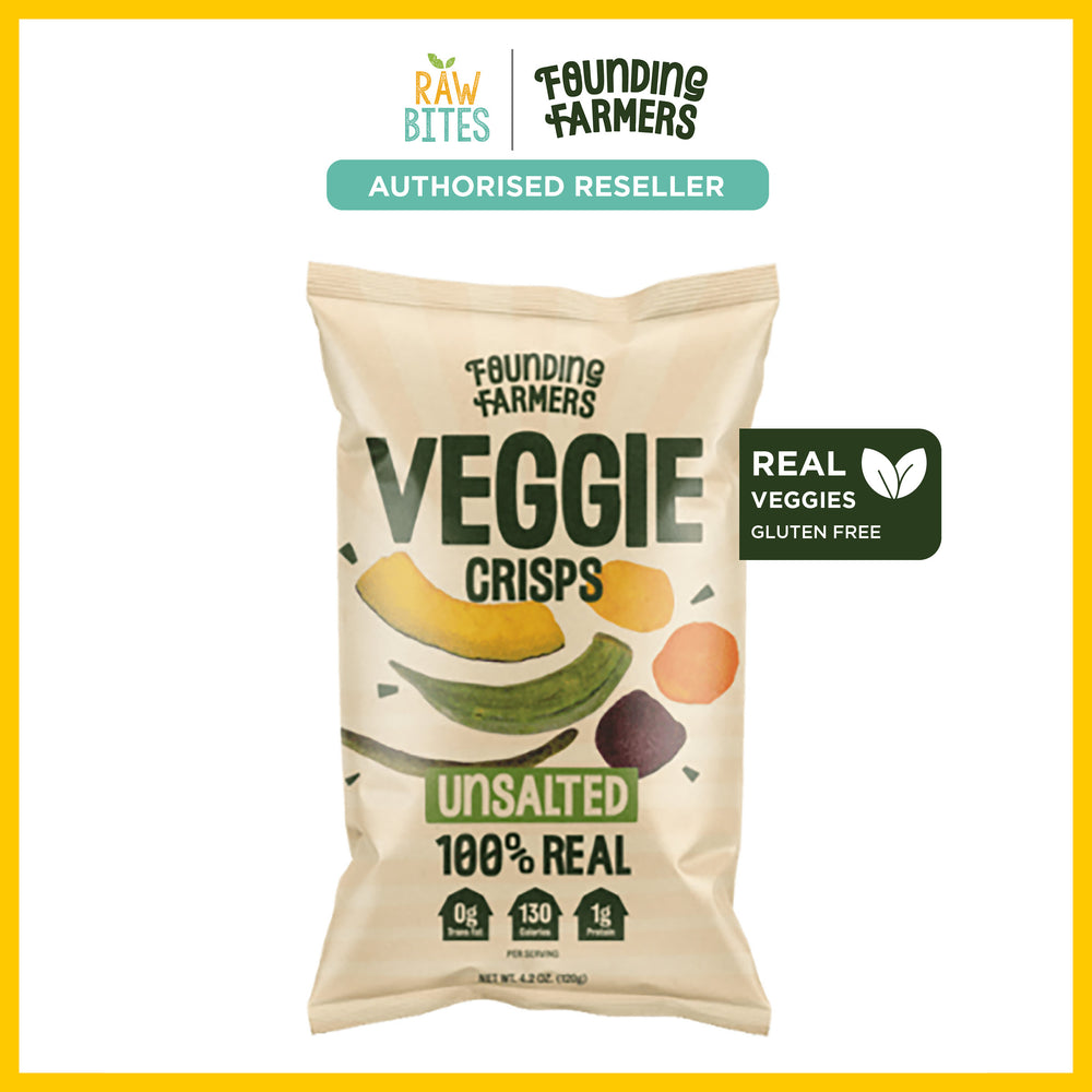 Founding Farmers Mixed Veggie Crisps in Unsalted 120g (100% Real Vegetables, Gluten Free, Vegan)