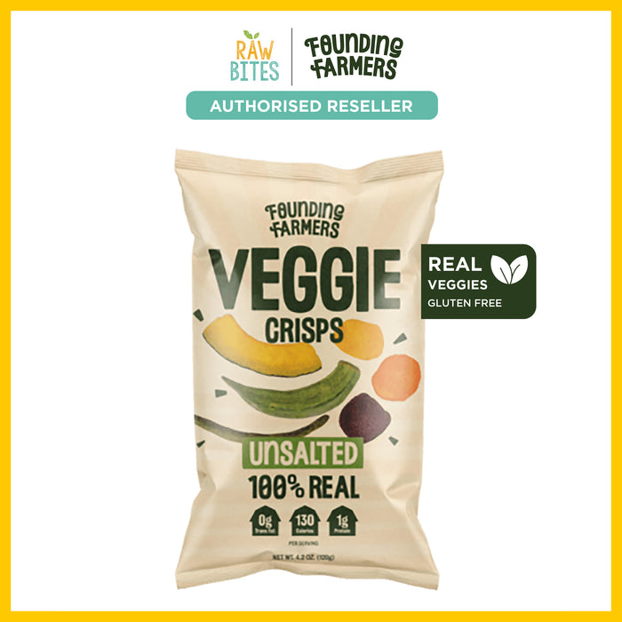 Founding Farmers Mixed Veggie Crisps in Unsalted 120g (100% Real Vegetables, Gluten Free, Vegan)