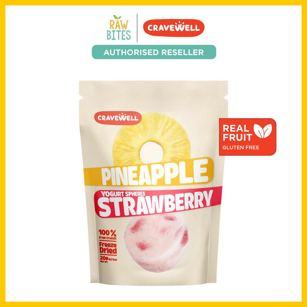 Cravewell Pineapple Strawberry Yogurt Sphere Fruit Crunch 20g