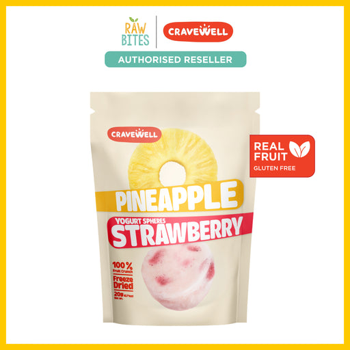 Cravewell Pineapple Strawberry Yogurt Sphere Fruit Crunch 20g