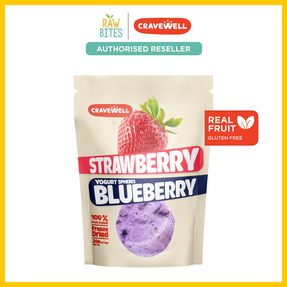 Cravewell Strawberry Blueberry Yogurt Sphere Fruit Crunch 20g