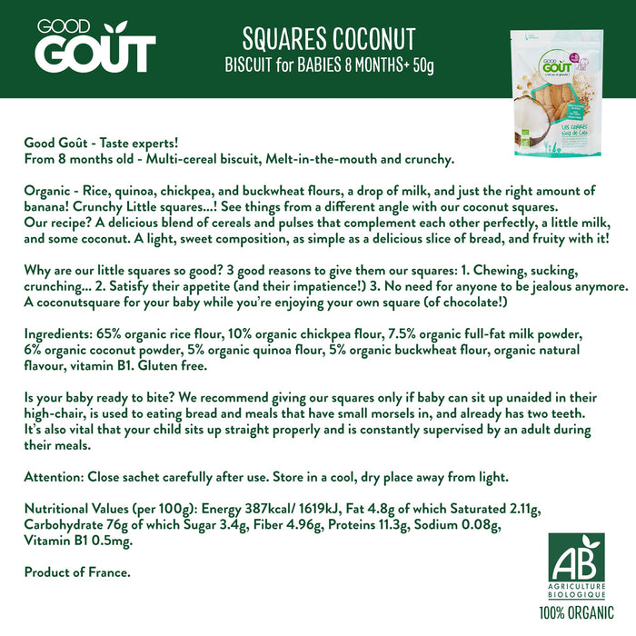 Good Gout Squares Coco 50g  (8 mos)