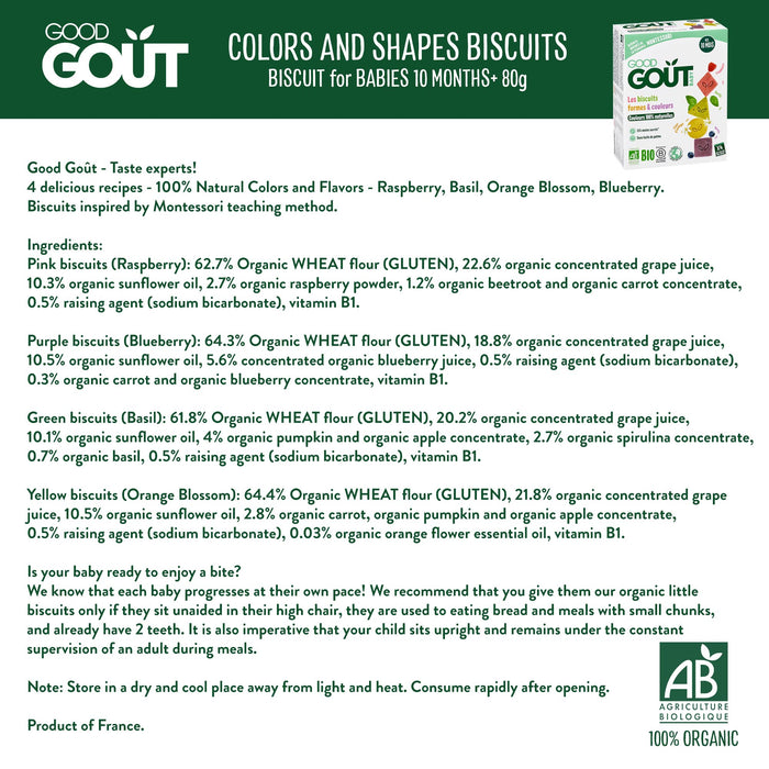 Good Gout Colors and Shapes Biscuits 80g (10 mos)