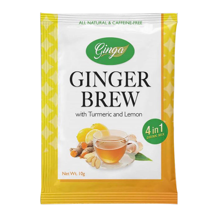Ginga Ginger Brew Salabat with Turmeric & Lemon 120g [12 x 10g] (All Natural, Caffeine Free)