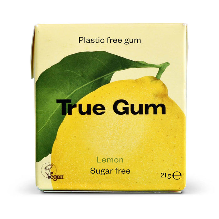 True Gum Lemon 21g/13pcs (Sugar Free, Palm Oil Free, Vegan)