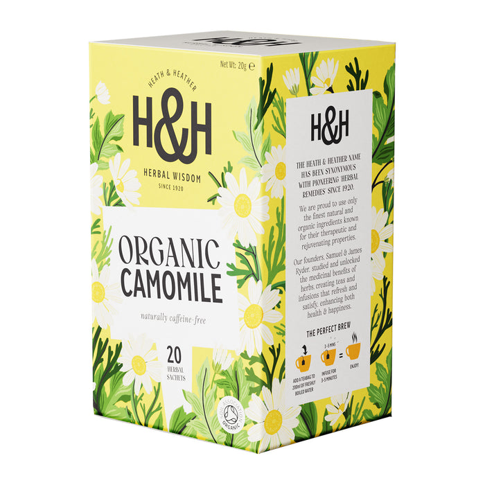 Heath & Heather Organic Chamomile Tea 20g/20bags (Caffeine Free, Gluten Free, Vegan)