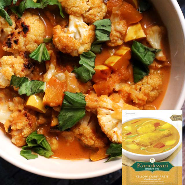 Kanokwan Yellow Curry Paste 3 sachets x 50g MSG Free Raw Bites