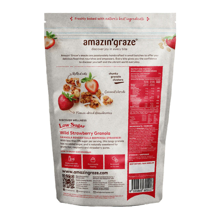 Amazin' Graze Low Sugar Wild Strawberry Granola 250g