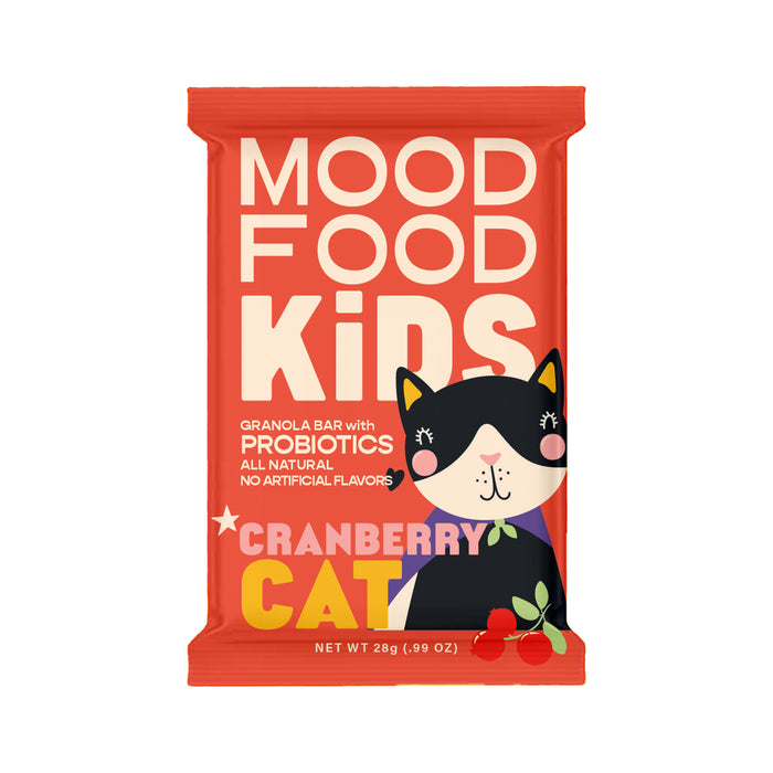 Mood Food Kids Cranberry Cat [4 x 28g] (All Natural, No Refined Sugar, Whole Grains)
