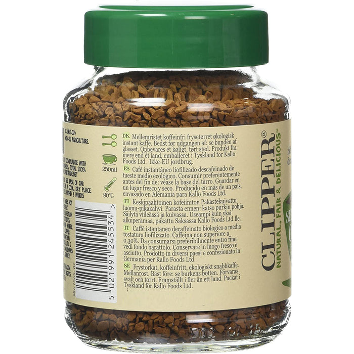 Clipper Medium Roast Decaf Organic Arabica Instant Coffee 100g