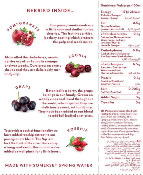 The Berry Company No Sugar Added Pomegranate 330ml